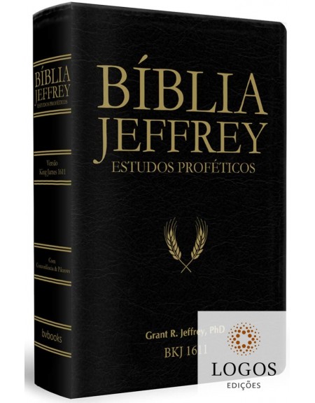 Bíblia Jeffrey de Estudos Proféticos - Capa luxo preto dourado. 9786586996227