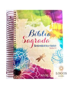 Bíblia Anote - NVI - letra grande - capa espiral clássica - Ela está revestida de força e dignidade. 9786556550343