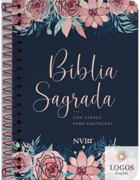 Bíblia Anote - NVI - letra grande - capa espiral - rosas. 9786556550633
