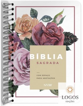 Bíblia Anote - NVI - letra grande - capa espiral - lateral artística floral. 7897185854213