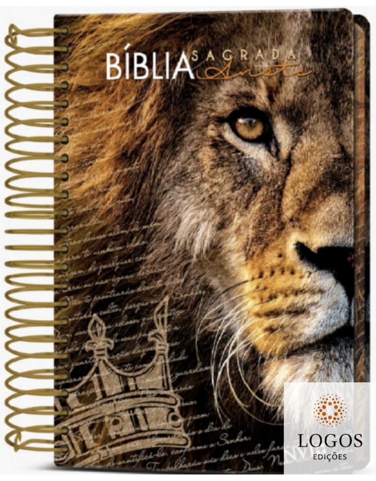 Bíblia Anote - NVI - letra grande - capa espiral - leão coroa. 9786588364048