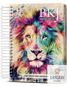 Bíblia King James Fiel 1611- Anote - letra grande - capa espiral - lion colors. 9786588364055