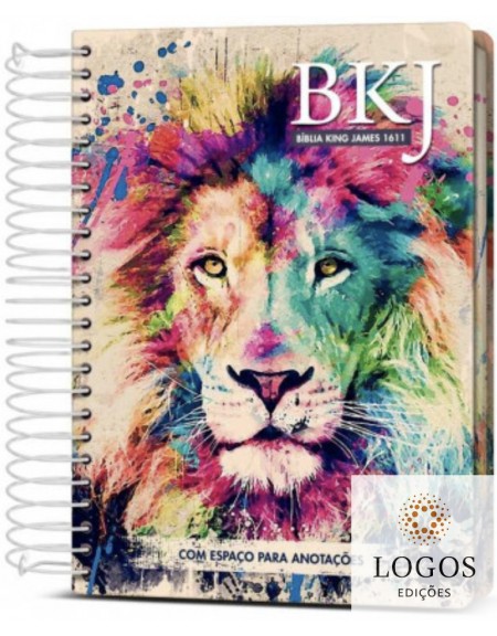 Bíblia King James Fiel 1611- Anote - letra grande - capa espiral - lion colors. 9786588364055