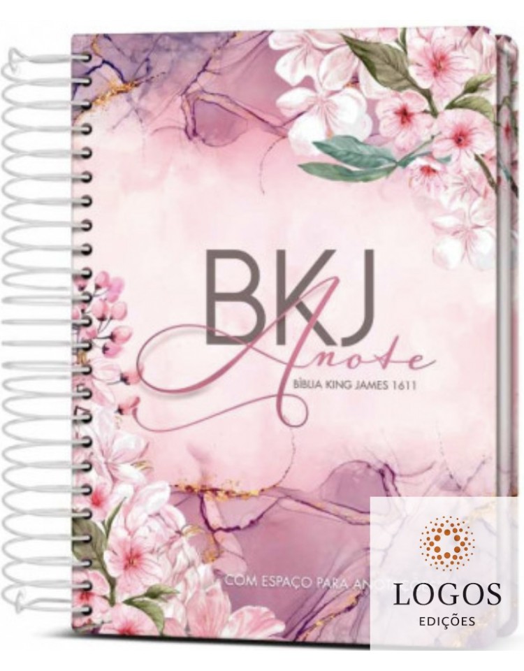 Bíblia King James Fiel 1611- Anote - letra grande - capa espiral - purple flower. 9786588364062