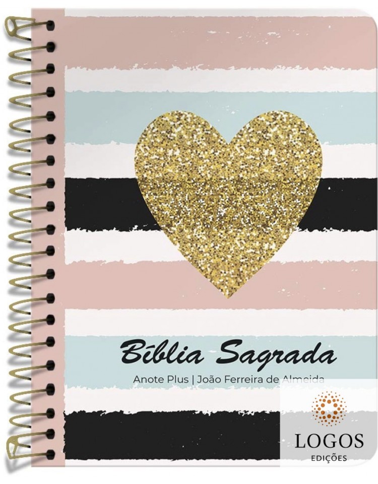 Bíblia Anote Plus - ARC - letra grande - capa espiral - coração brilhante. 9786556550640