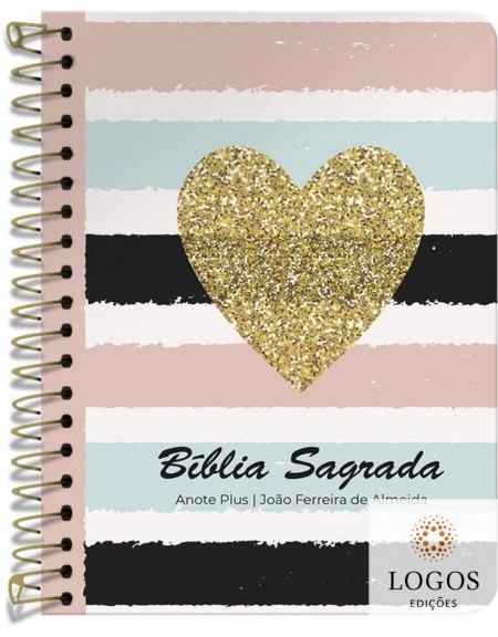 Bíblia Anote Plus - ARC - letra grande - capa espiral - coração brilhante. 9786556550640