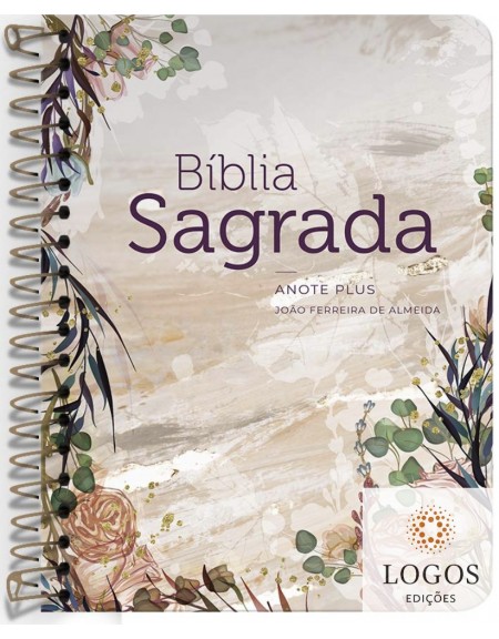 Bíblia Anote Plus - ARC - letra grande - capa espiral - flor marmorizada. 9786556550619