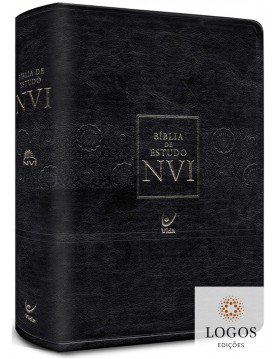 Bíblia de Estudo NVI - edição de luxo - capa PU preta. 9788000003511