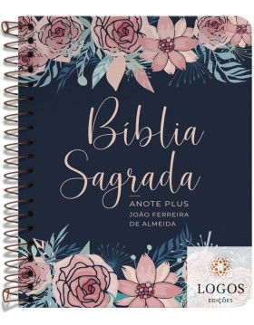 Bíblia Anote Plus - ARC - letra grande - capa espiral - rosas. 9786556551043