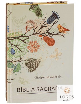 Bíblia Sagrada - ARC - capa dura - Flores beira laranja. 7899938414583