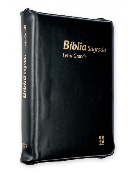 Bíblia com letra grande - capa preta com fecho