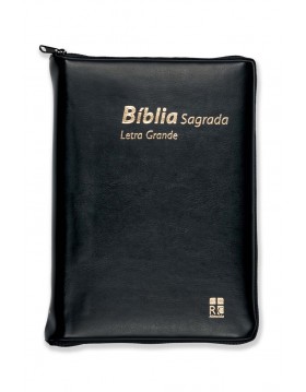 Bíblia com letra grande - capa preta com fecho