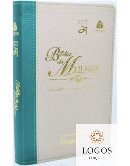 Bíblia da mulher segundo o coração de Deus - capa beje e verde. 6015924325348. Elizabeth George