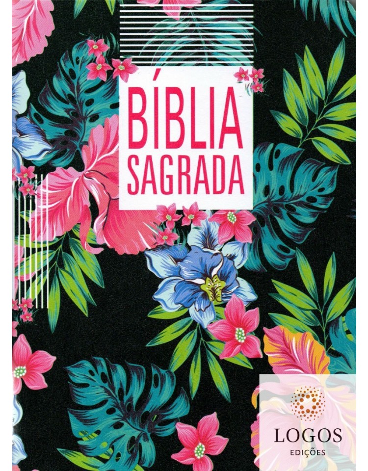 Bíblia Sagrada - NAA - letra grande - capa slim - flor preta. 7899938411988