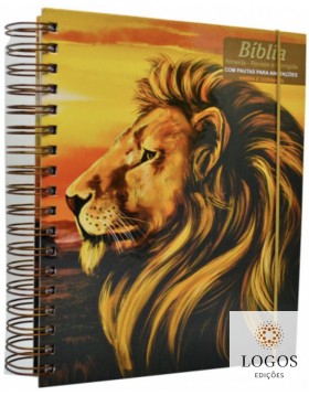 Bíblia Sagrada com Espaço para Anotações - ARC - letra grande - capa espiral - leão paisagem. 7908084608644