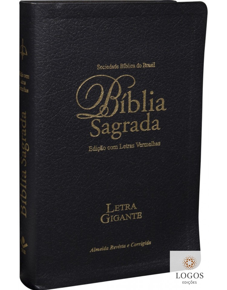 Bíblia Sagrada - letra gigante - capa preta com beiras douradas e índice digital. 7898521805692