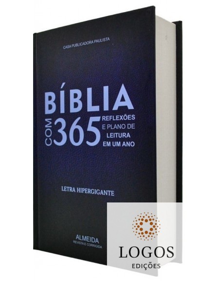 Bíblia com 365 Reflexões e Plano de Leitura - ARC - letra hipergigante - capa dura - azul. 9786586816211