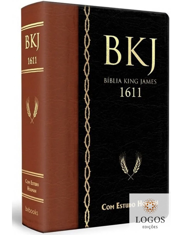 Bíblia de Estudo King James 1611 (com Estudo Holman) - capa castanha e preta. 9788581581880