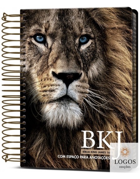 Bíblia King James Fiel 1611- com espaço para anotações - letra grande - capa espiral soft touch - Leão Adonai. 9786588364741