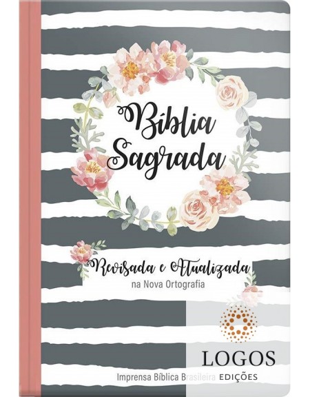 Bíblia Sagrada - revisada e atualizada - letra gigante - capa semi-luxo guirlanda floral. 9786556550657
