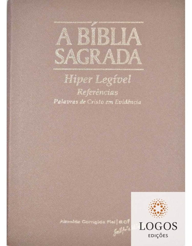 Bíblia Sagrada - ACF - hiper legível com referências - capa PU luxo - Rosa gold com índice digital. 7898572201801