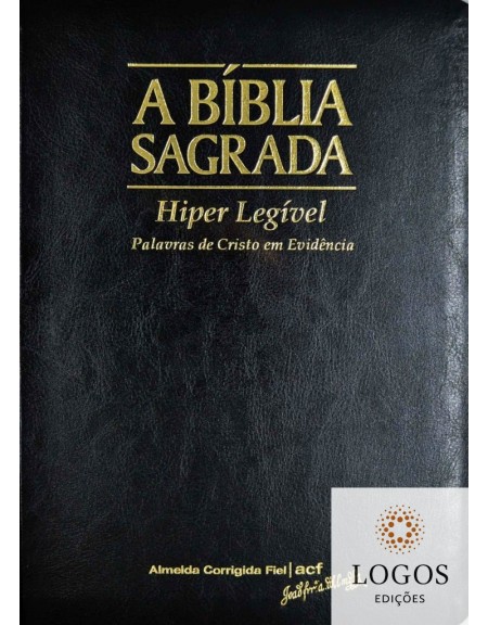Bíblia Sagrada - ACF - hiper legível com referências - capa PU luxo - preto