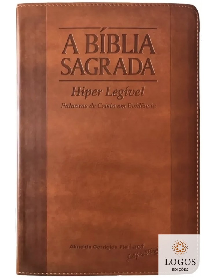 Bíblia Sagrada - ACF - hiper legível com referências - capa PU luxo - chocolate/havana com índice digital. 7898572202457