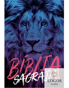 Bíblia Sagrada - NAA - capa dura soft touch - leão azul. 7908249101409