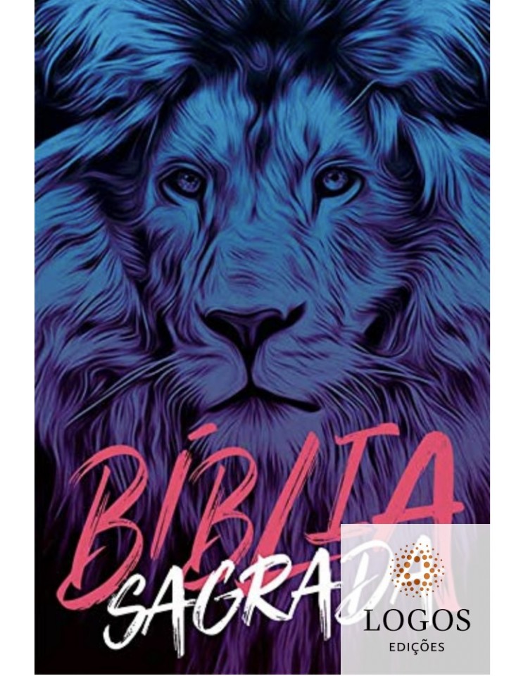 Bíblia Sagrada - NAA - capa dura soft touch - leão azul. 7908249101409