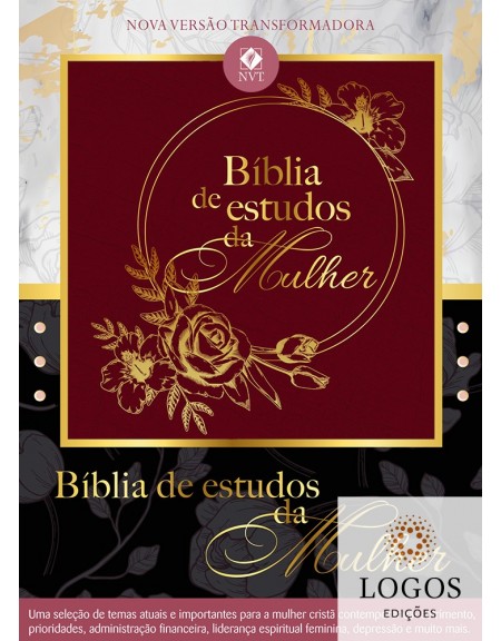Bíblia de Estudos da Mulher - NVT - capa bordô. 9781680435993