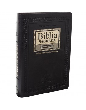 Bíblia Sagrada - letra gigante - preto nobre com beiras douradas e índice digital
