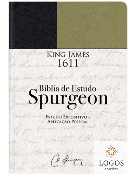 Bíblia de Estudo Spurgeon - King James 1611 - capa verde e preto. 9786586996296