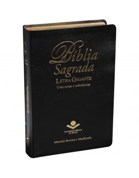 Bíblia Sagrada - letra gigante - capa preta com beiras douradas