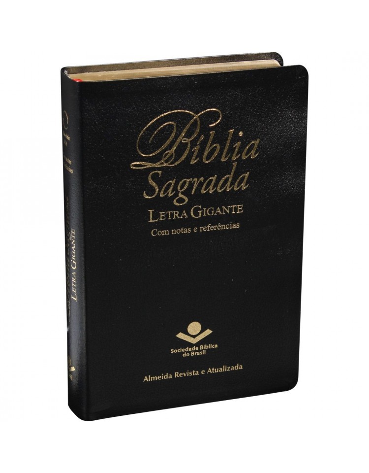 Bíblia Sagrada - letra gigante - capa preta com beiras douradas