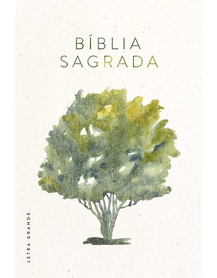 Bíblia Sagrada - NVT - capa dura com letra grande - Árvore aguarela