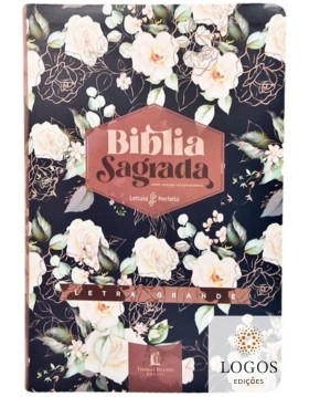 Bíblia Sagrada - leitura perfeita - NVI - com espaço para anotações - letra grande - couro soft flores. 9786556892160
