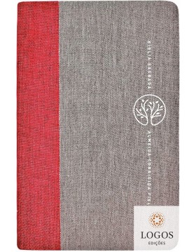 Bíblia Sagrada - ACF - leitura perfeita - capa tecido - vermelho e cinza. 9786556892139