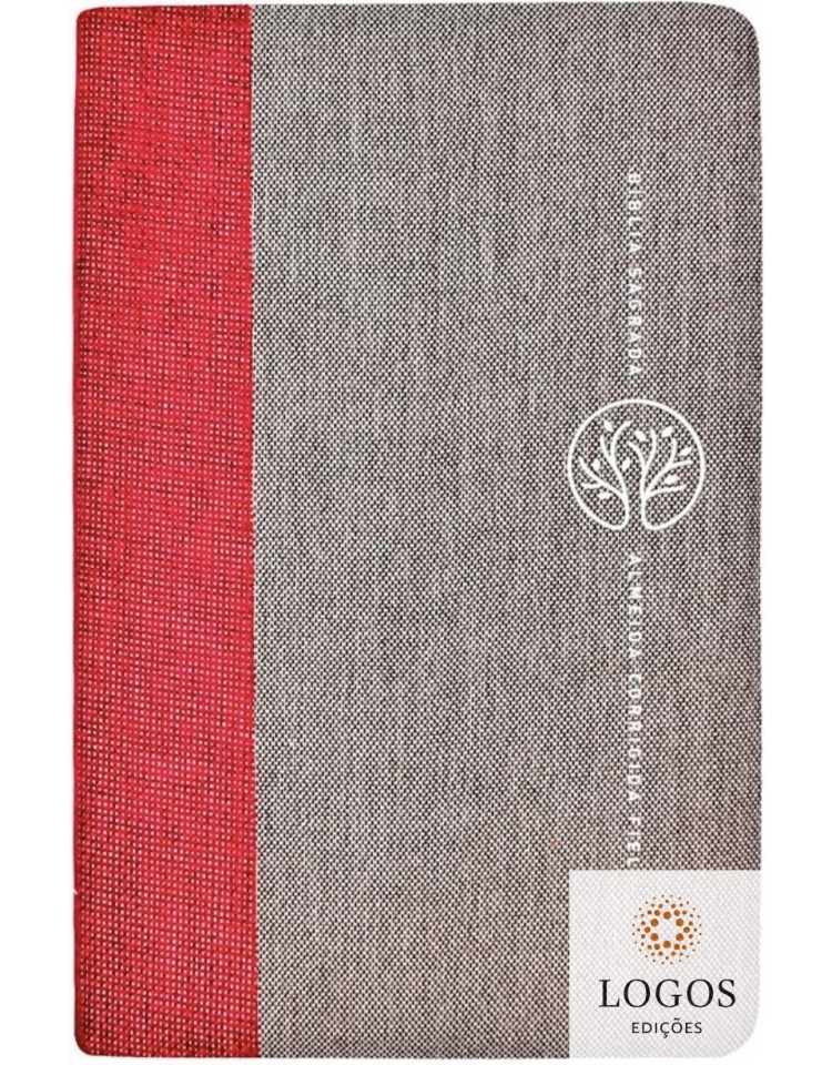 Bíblia Sagrada - ACF - leitura perfeita - capa tecido - vermelho e cinza. 9786556892139