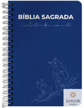 Bíblia Anote Ilustrada - NVT - letra grande - capa espiral - ninho azul. 9786556551999