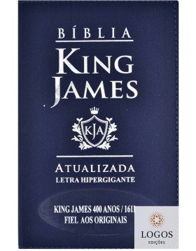 Bíblia King James Atualizada - edição 400 anos - letra hiper gigante - capa azul. 9786588364529