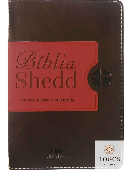 Bíblia Shedd - capa café e vermelho. 7899938413029. Russel Shedd